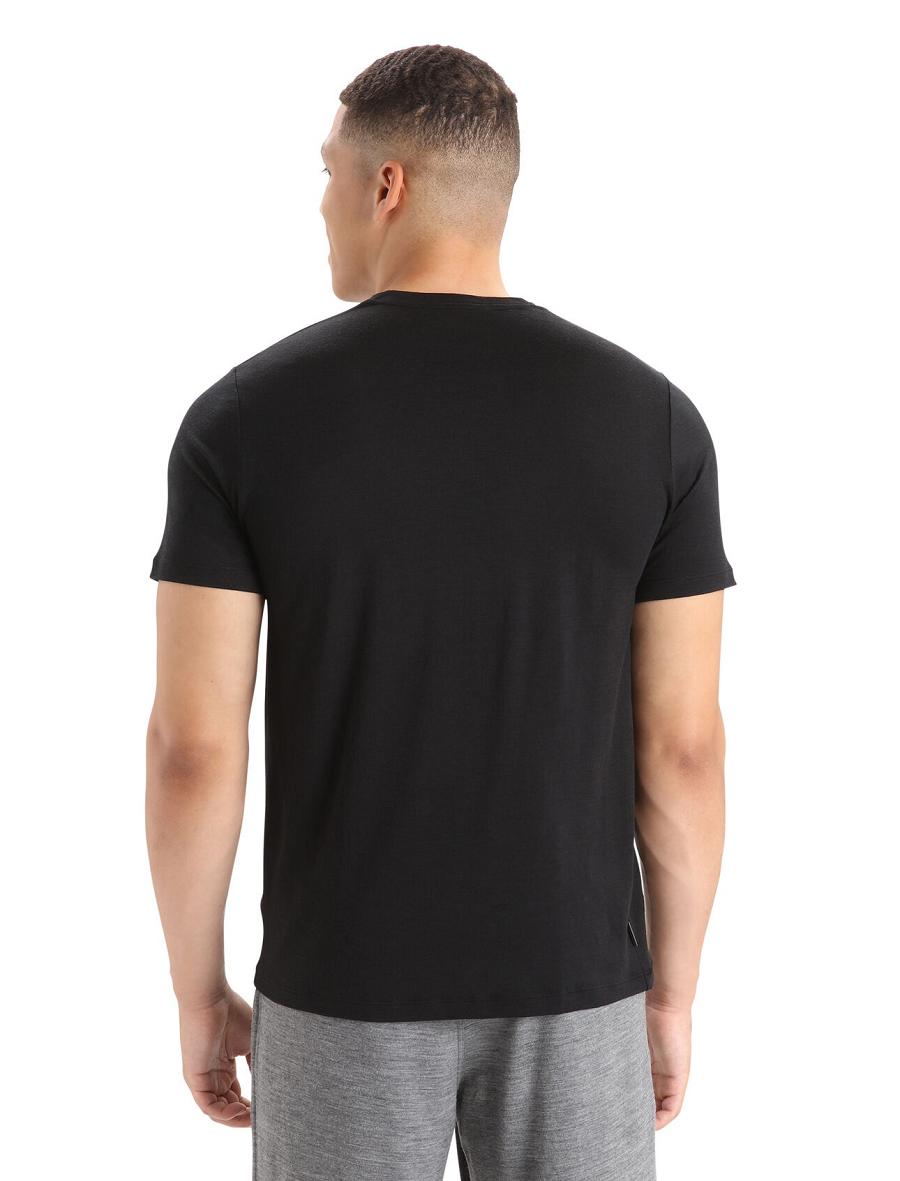 Icebreaker Merino Tech Lite II Lyhyt Sleeve Tee Miesten T Paidat Mustat | FI 1169JPQJ